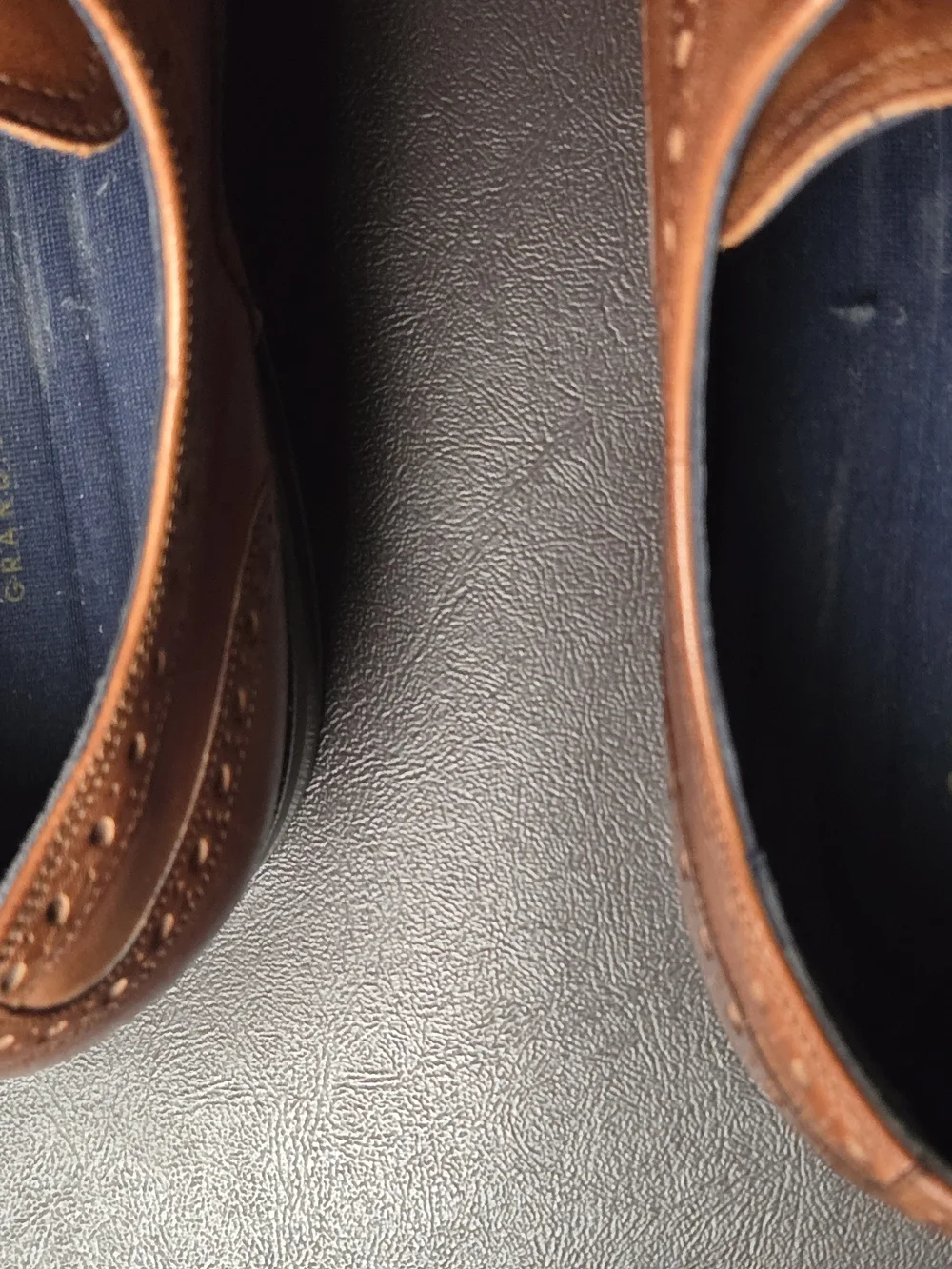 Cole Haan Cognac Brown Leather Wingtip Oxfords